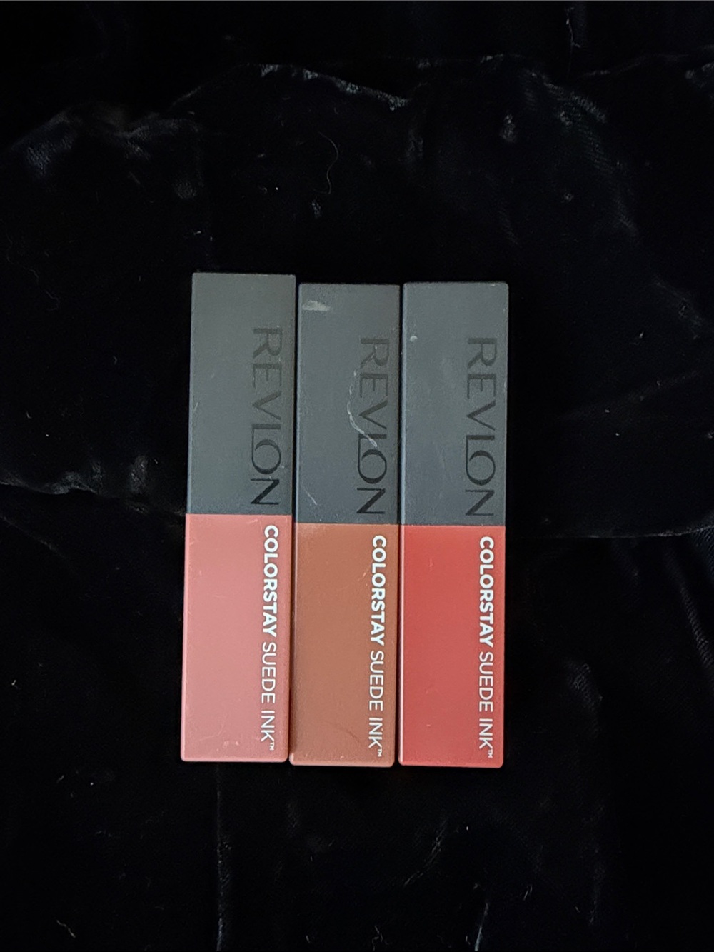 Revlon ColorStay Suede Ink Trio — Pink, Nude, Coral-Orange